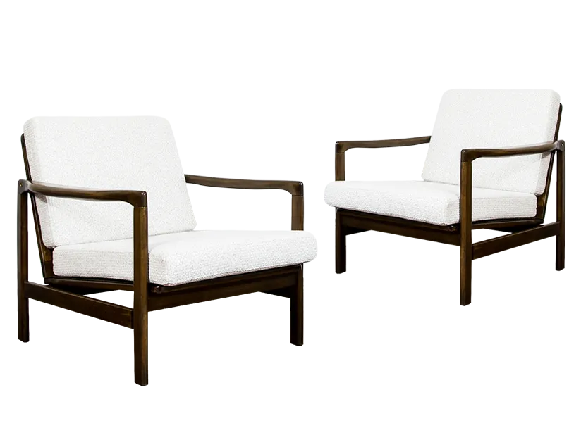 Mid Century Modern Armchairs By Zenon Bączyk, 1960's, Set Of 2