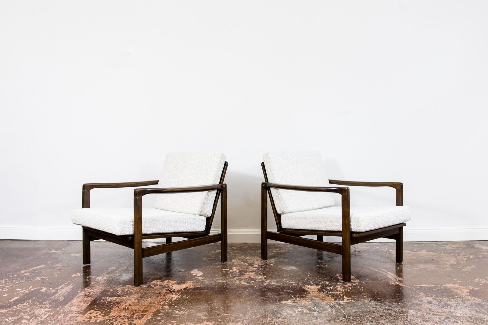 photo vintage Mid Century Modern Armchairs By Zenon Bączyk, 1960's, Set Of 2