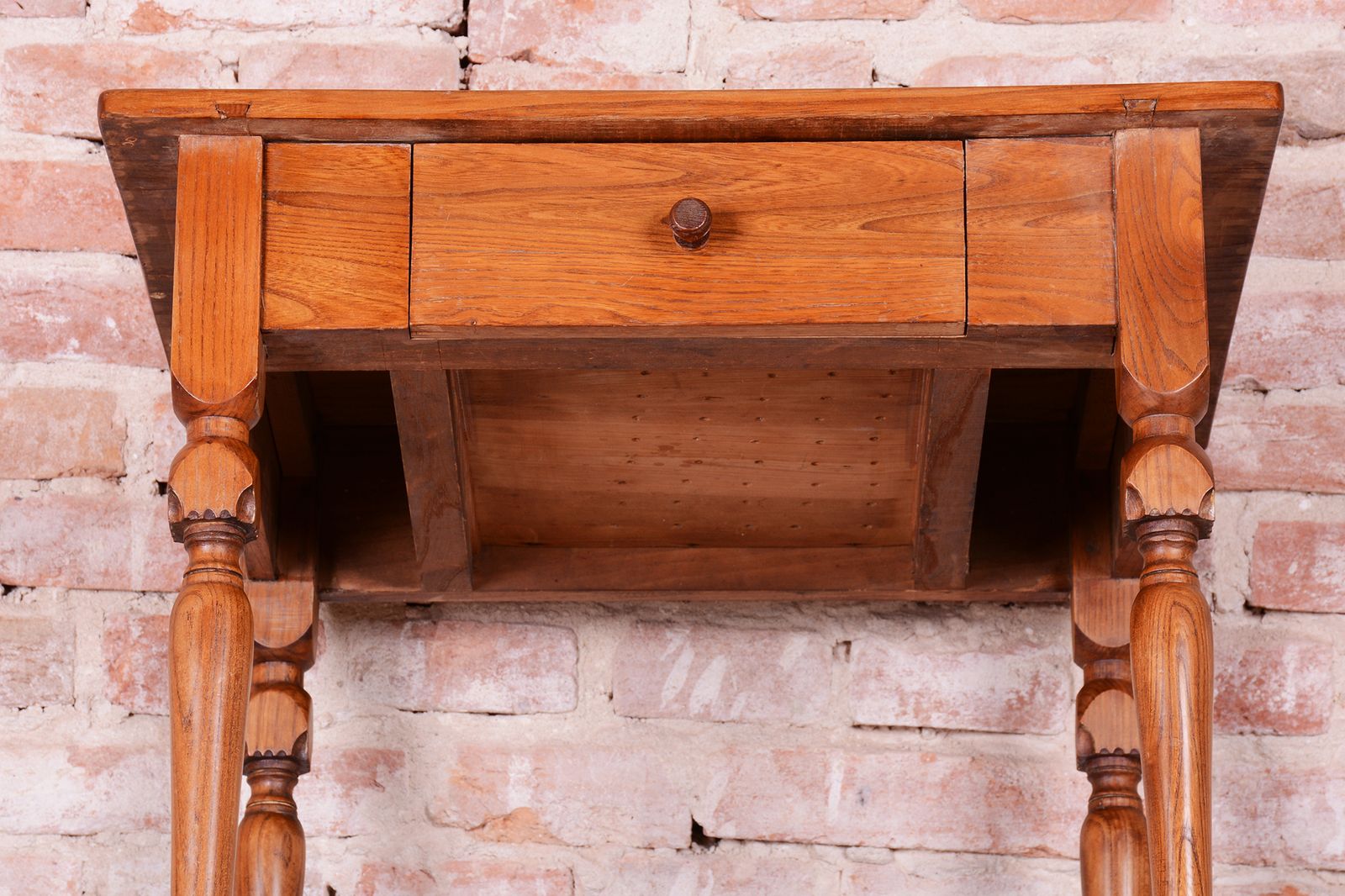 photo furniture Restored Biedermeier Side Table, Ash, Elm, Revived Polish, Czech, 1810s