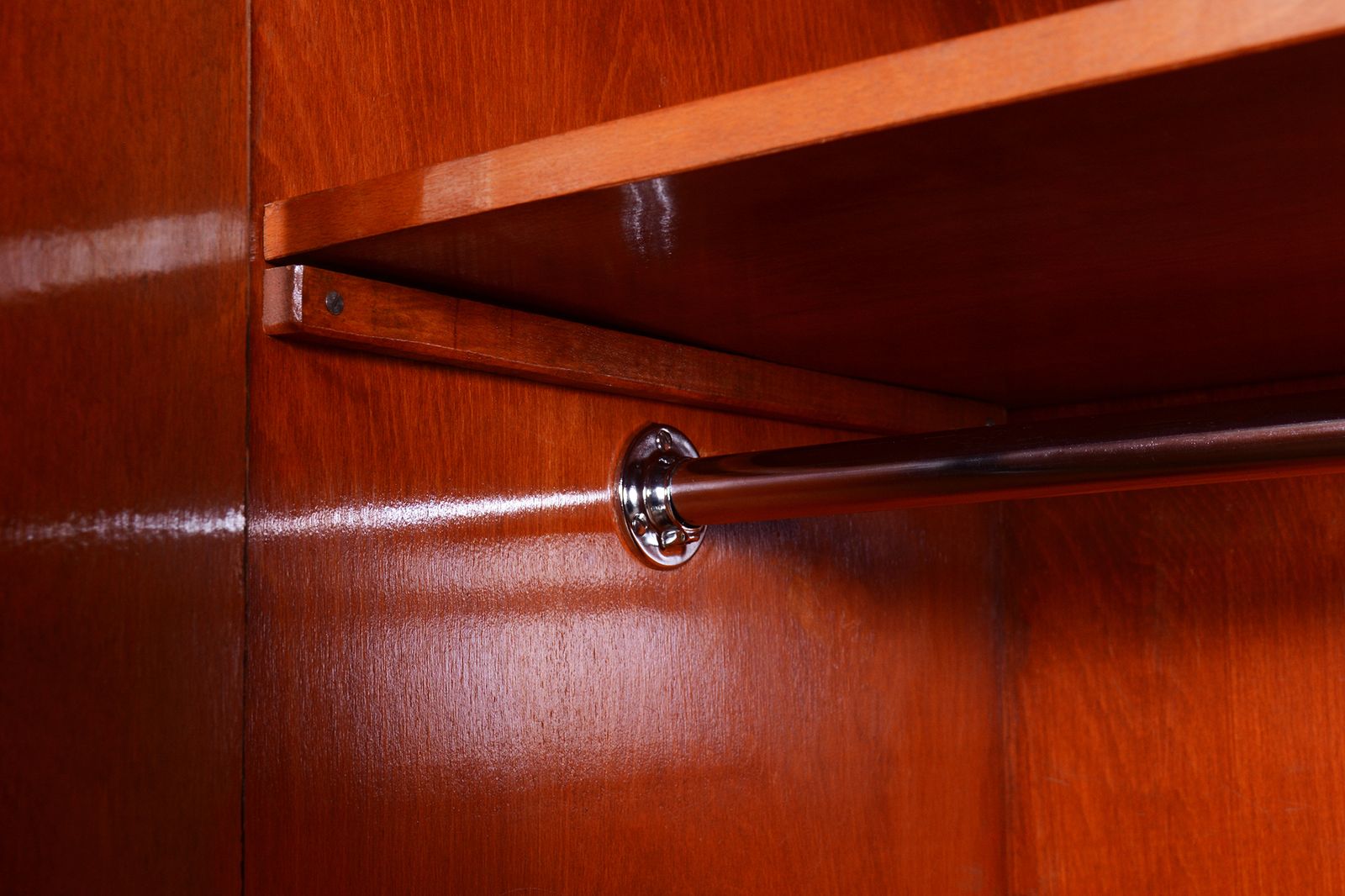 photo for sale Restored Bauhaus Wardrobe, By Vichr A Spol., Chrome, Steel, Oak, Czech, 1930s