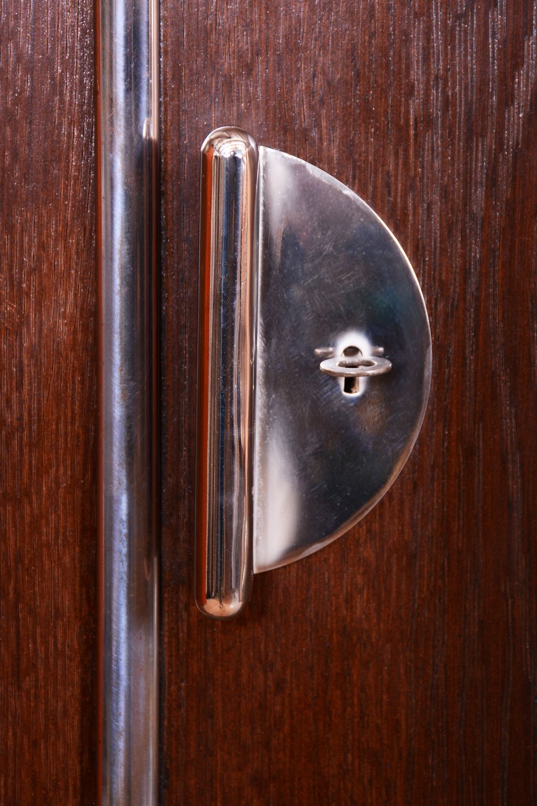 3600.0 Restored Bauhaus Wardrobe, By Vichr A Spol., Chrome, Steel, Oak, Czech, 1930s photo