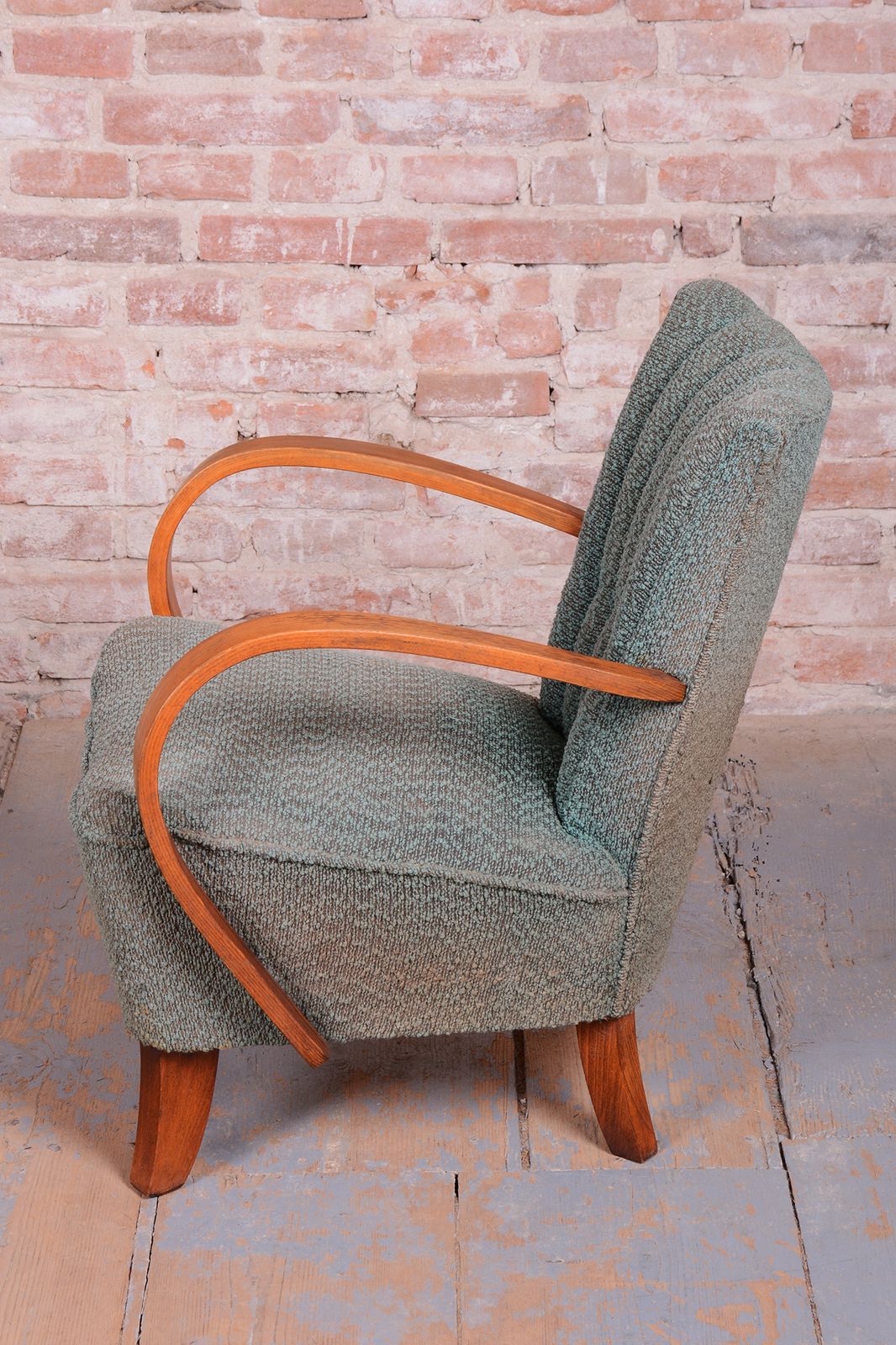 Pair Of Restored Art Deco Armchairs, Beech, Repolished, Czech, 1920s photo vinterior