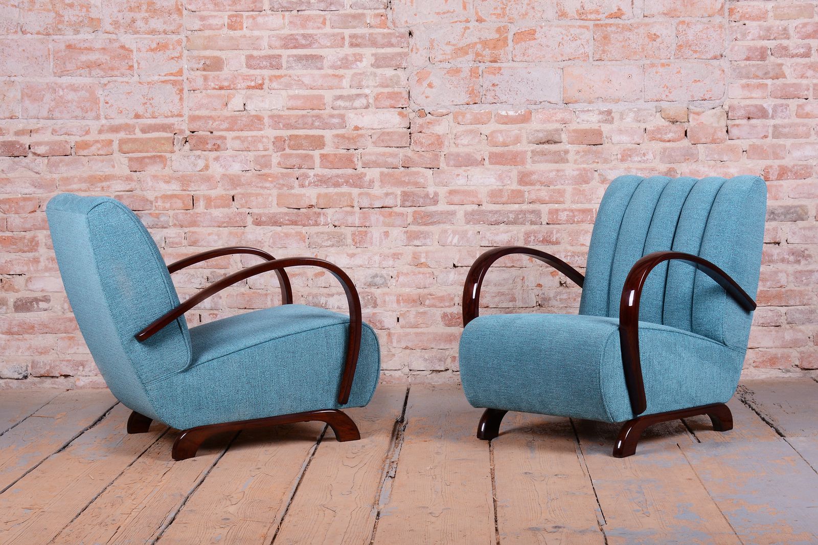 Pair Of Restored Art Deco Armchairs, By J. Halabala, Up Zavody, Czech, 1930s photo 2150.0