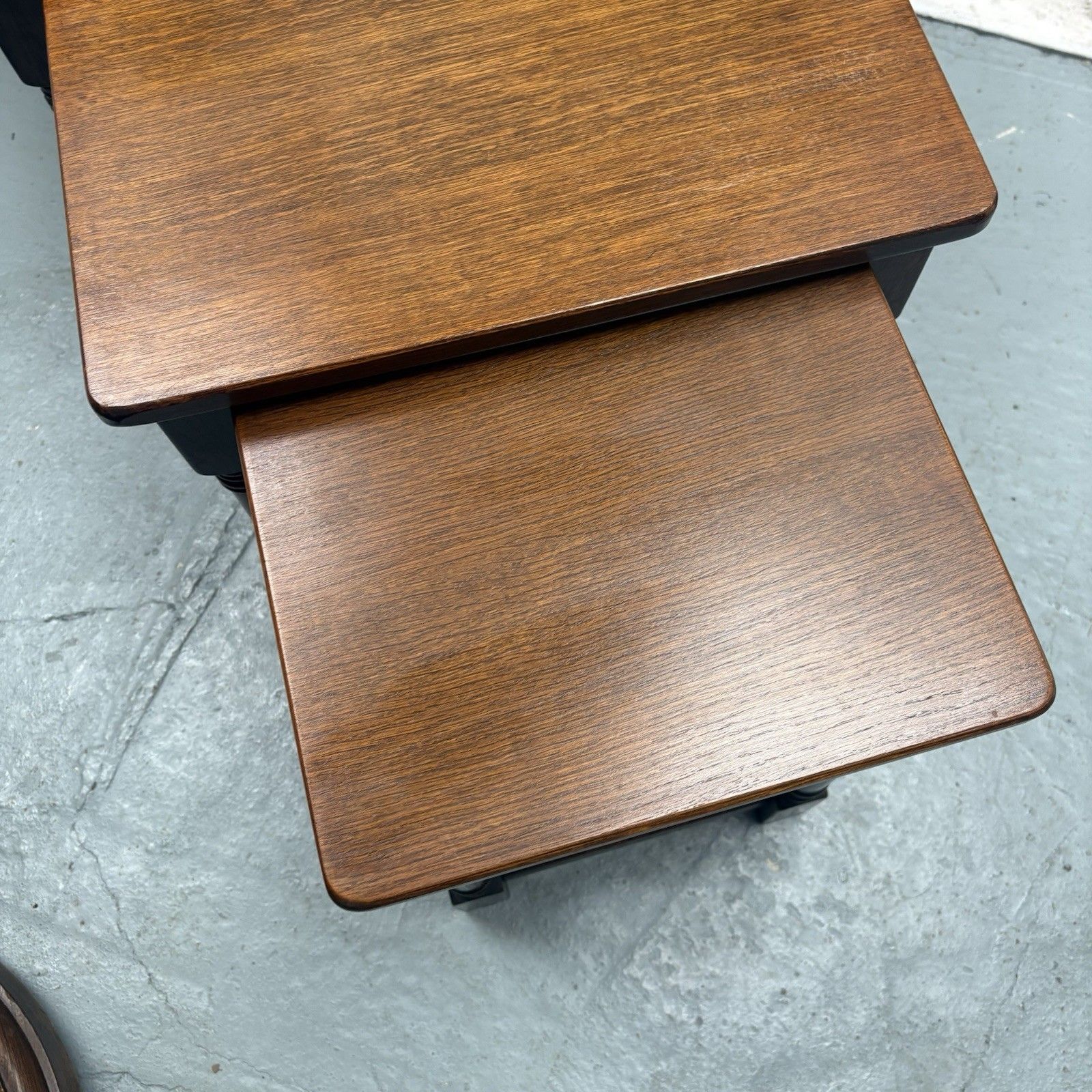 Vintage Priory Solid Oak Nest Of Three Tables Old Charm Style photo Furniture