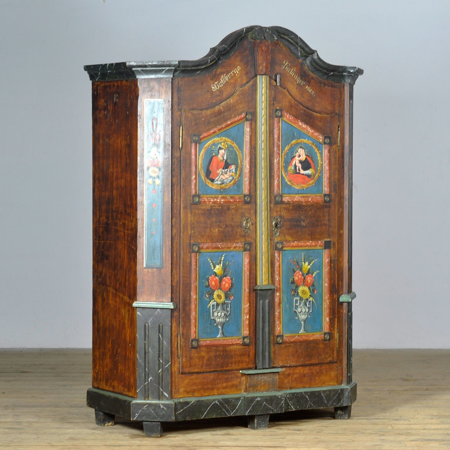 German Folk Art Wedding Chest, 1842 photo 1750.0
