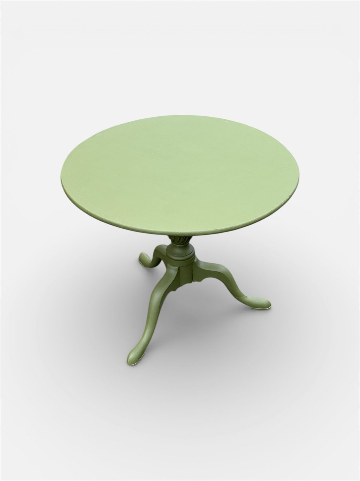 A Green Hand Painted Georgian Mahogany Tilt Top Tripod Table