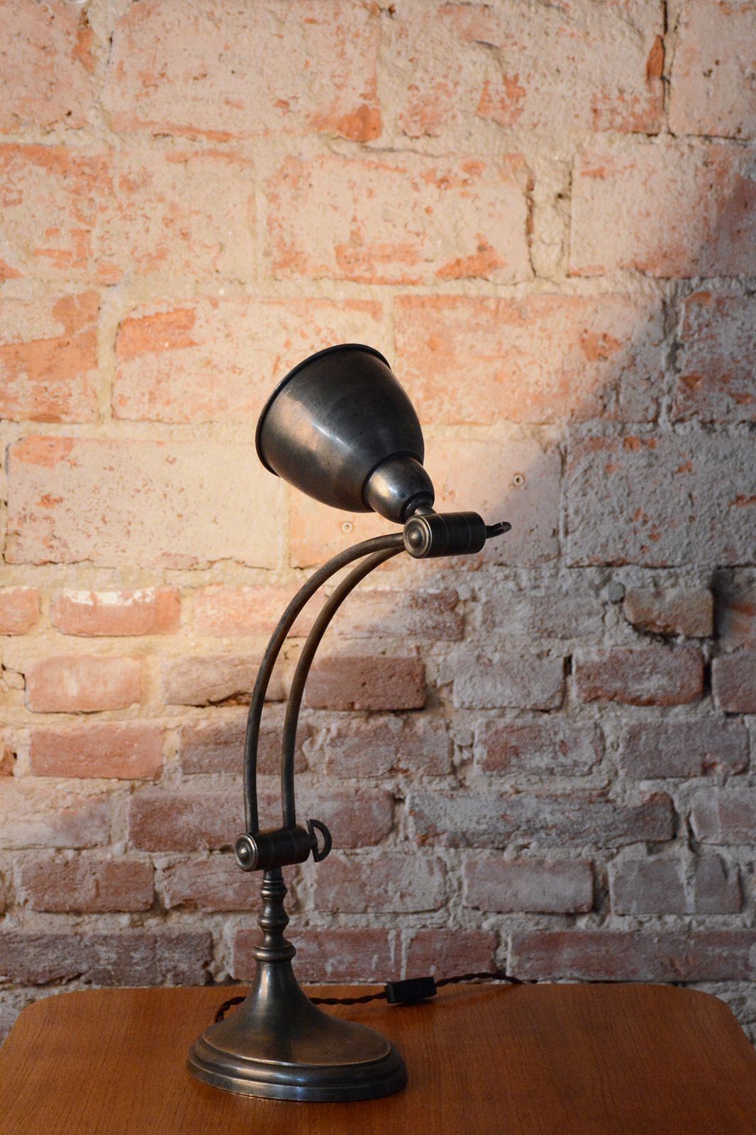 Restored Art Deco Table Lamp, Chrome Plated Steel, France, 1920s photo furniture