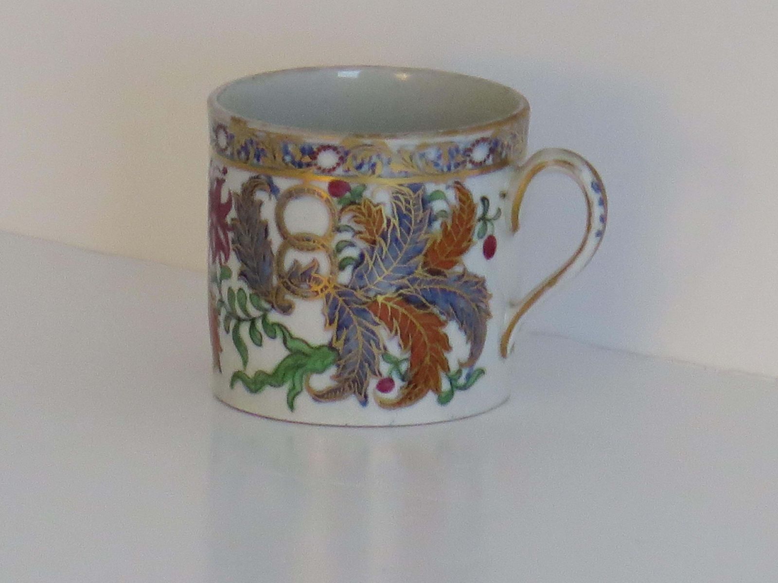 Fine New Hall Porcelain Coffee Can Hand Painted Pattern 490, Georgian Circa 1805 photo vinterior
