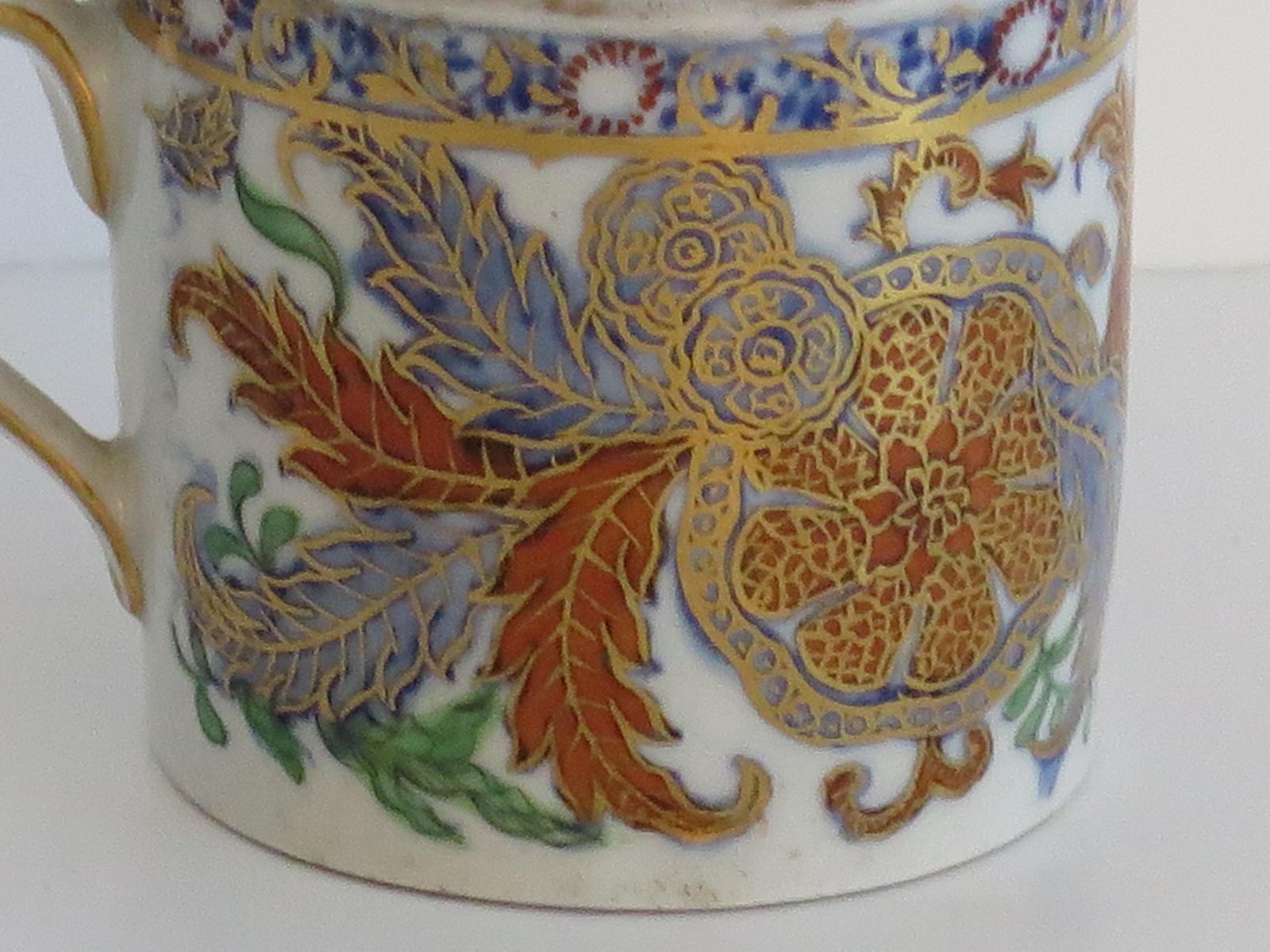photo vinterior Fine New Hall Porcelain Coffee Can Hand Painted Pattern 490, Georgian Circa 1805