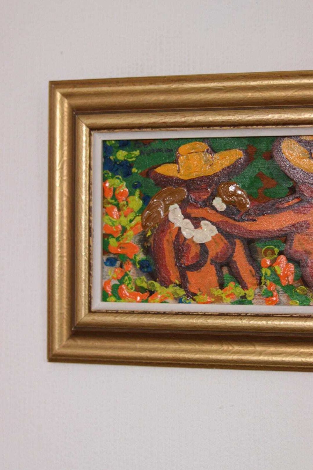 Original Swedish Oil On Panel – “Mexican Women” By Lars Norrman – Vintage & Framed  38 × 26 Cm (15" × 10.2") photo Art