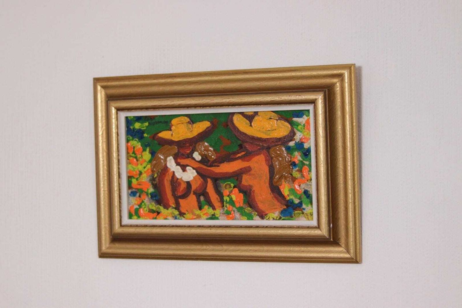 photo for sale Original Swedish Oil On Panel – “Mexican Women” By Lars Norrman – Vintage & Framed  38 × 26 Cm (15" × 10.2")