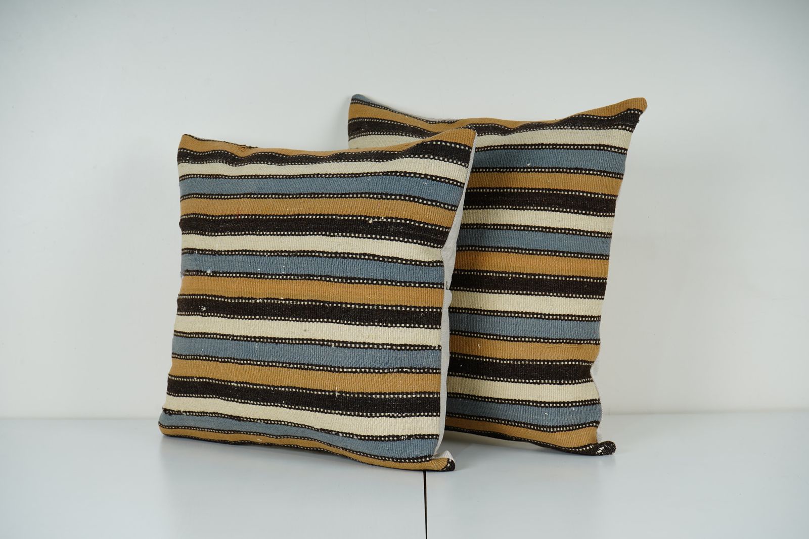 Striped Turkish Kilim Pillow Covers, Set Of 2  Cushions photo Textiles