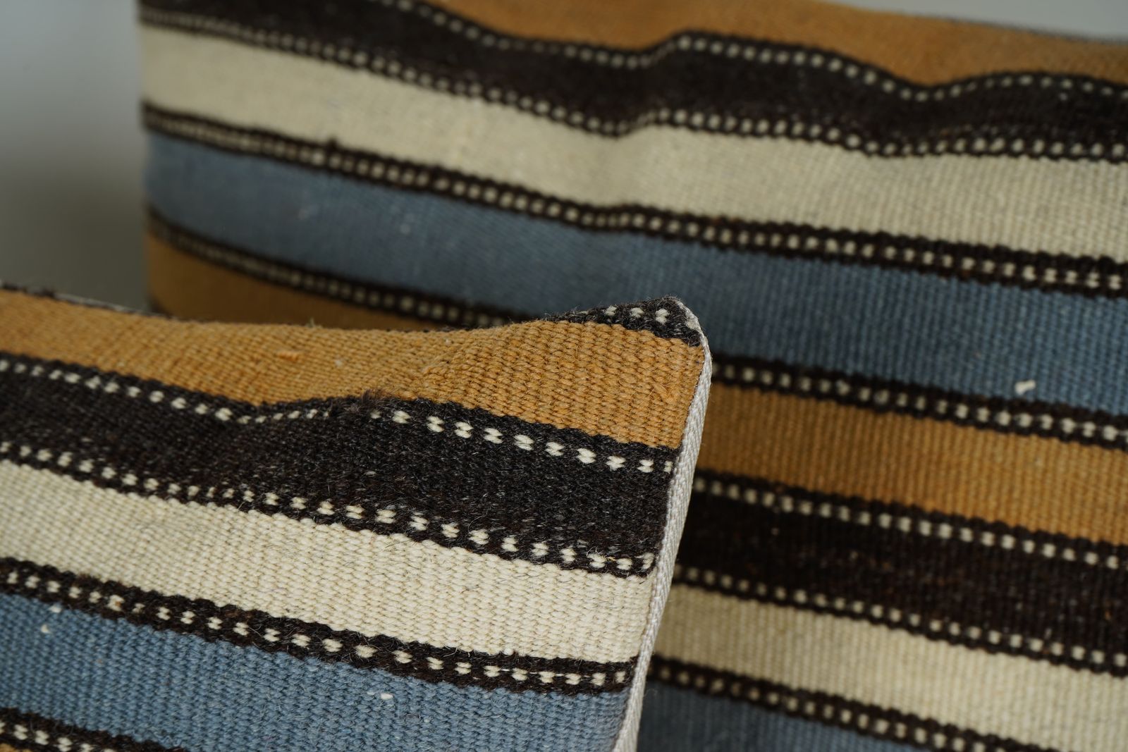 Striped Turkish Kilim Pillow Covers, Set Of 2  Cushions photo 100.0