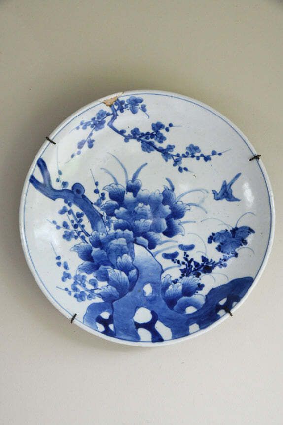 Japanese Blue & White Charger, Early 20th Century