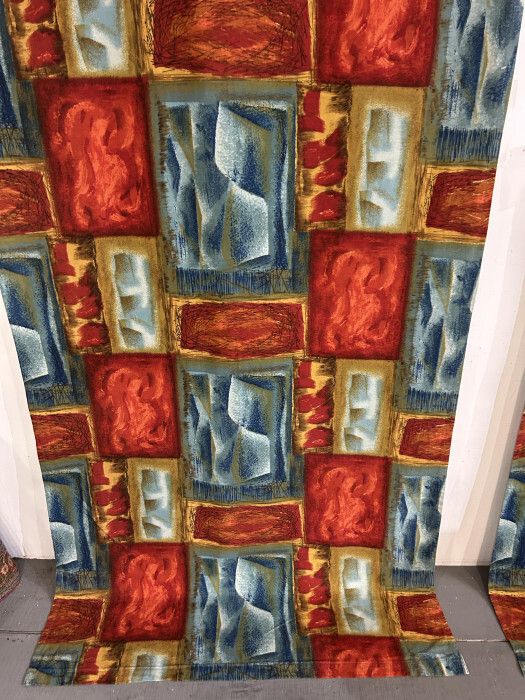 A Pair Of Mid 20th Century Printed Hangings. Each 2.94m X 1.11m photo for sale
