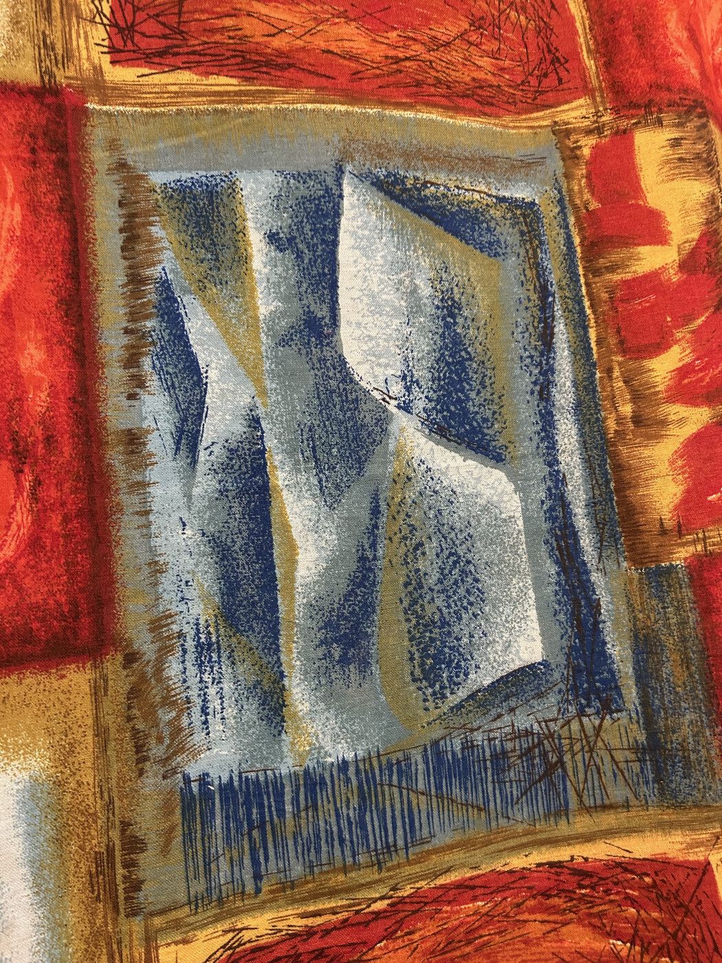 A Pair Of Mid 20th Century Printed Hangings. Each 2.94m X 1.11m photo vinterior