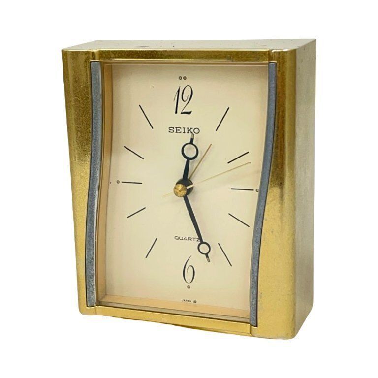 Seiko Quartz | Table Clock/Alarm Clock | Japan | 1970s/1980s | Gold Case | Vintage photo buy