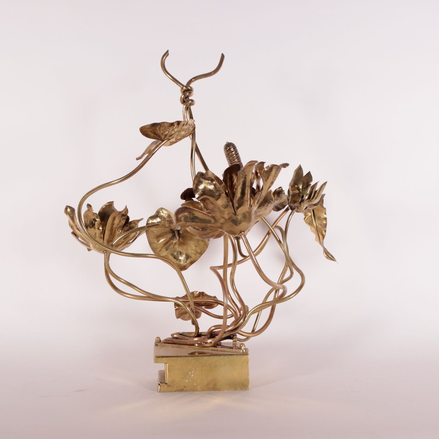 Art Pair Of Sculptures Maison Jensen Style Brass France 1970s photo