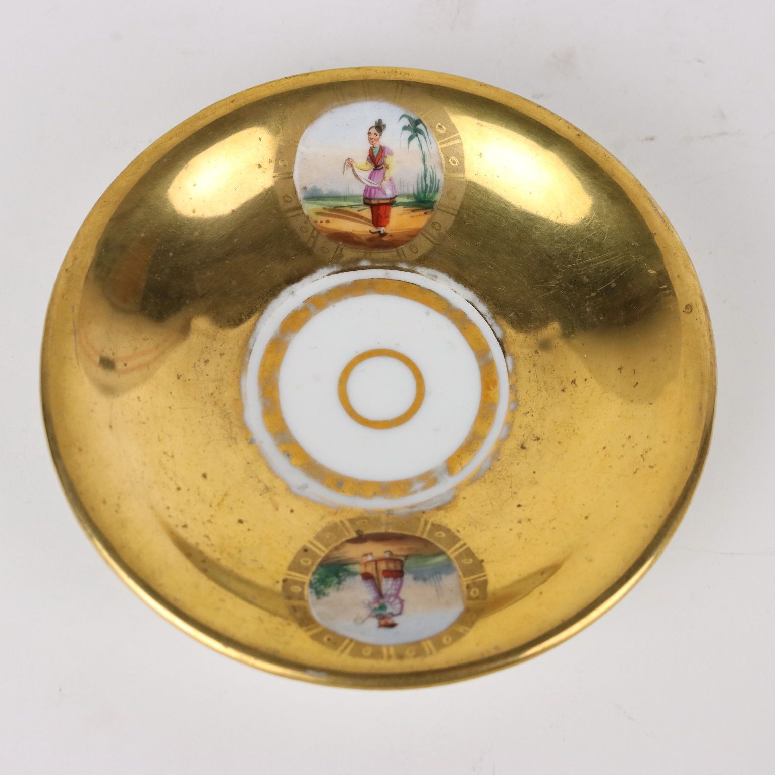 Ancient Sugar Bowl Porcelain R. Giovine Europe '800 Ceramics photo vintage