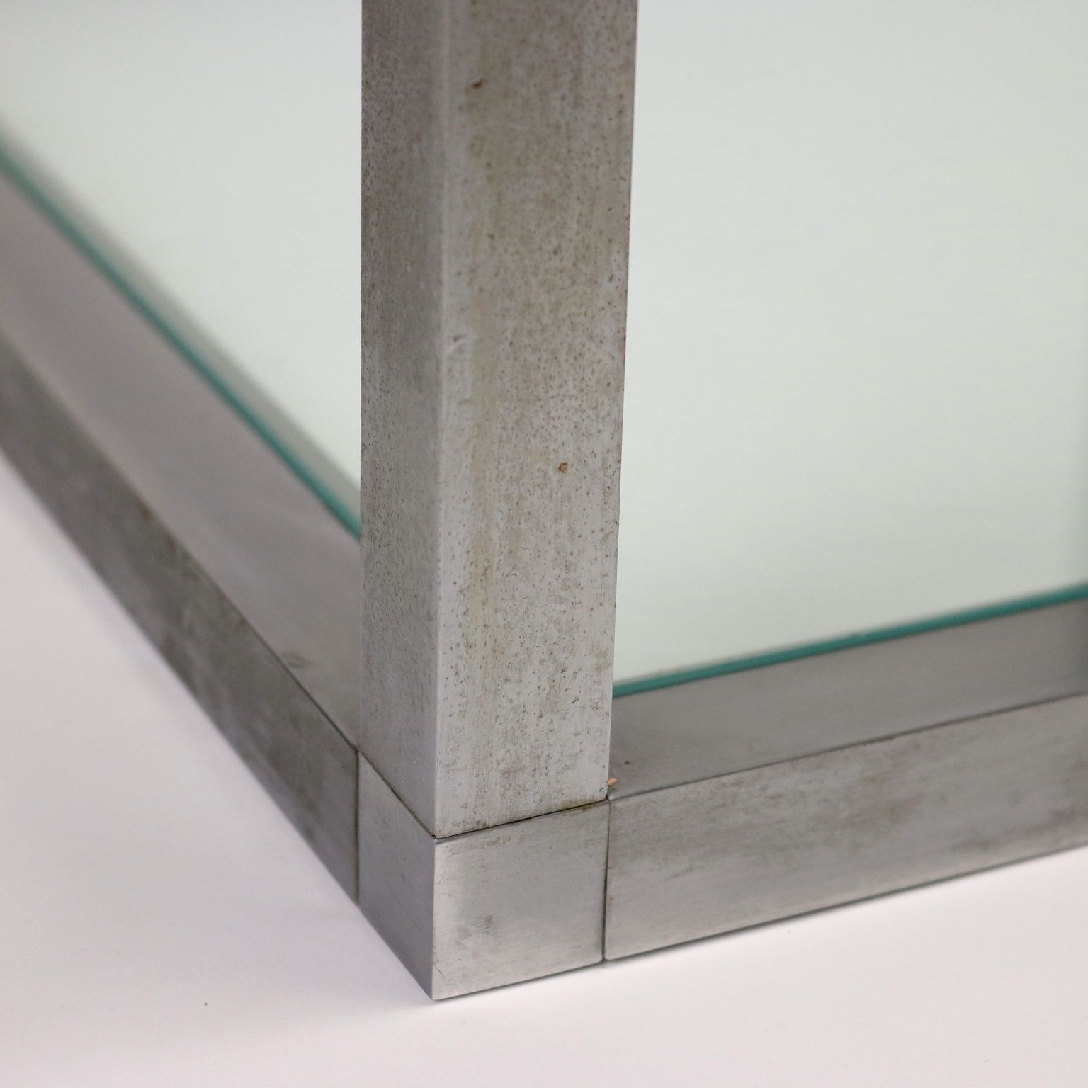 Vintage 1960s Cubic Coffee Table Glass Metal Italy photo buy