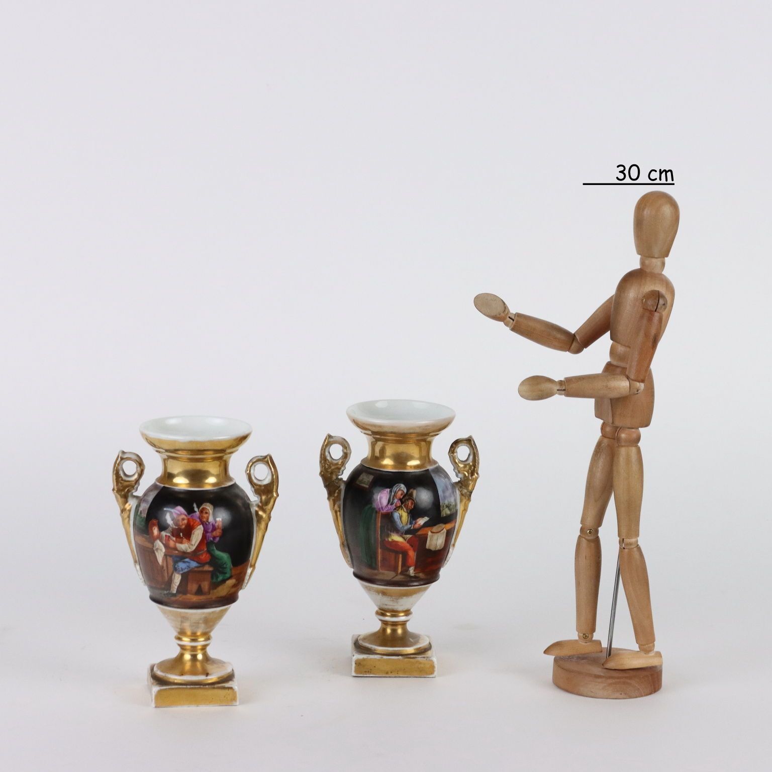 Pair Of Antique Vases Porcelain Empire Style France XIX Century photo furniture
