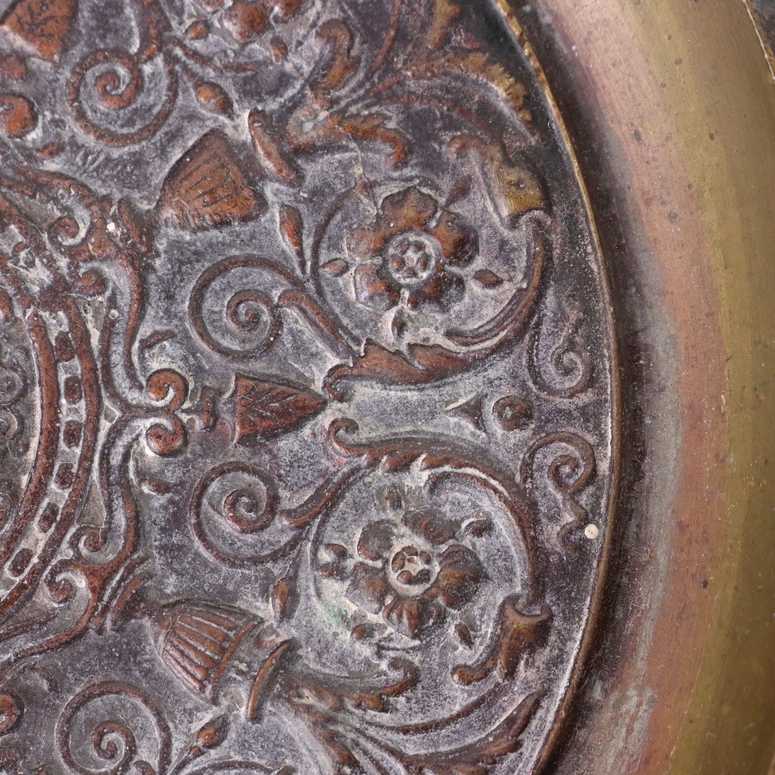 Antique Plate Bronze Antonio Pandiani Italy Late XIX Century photo Art