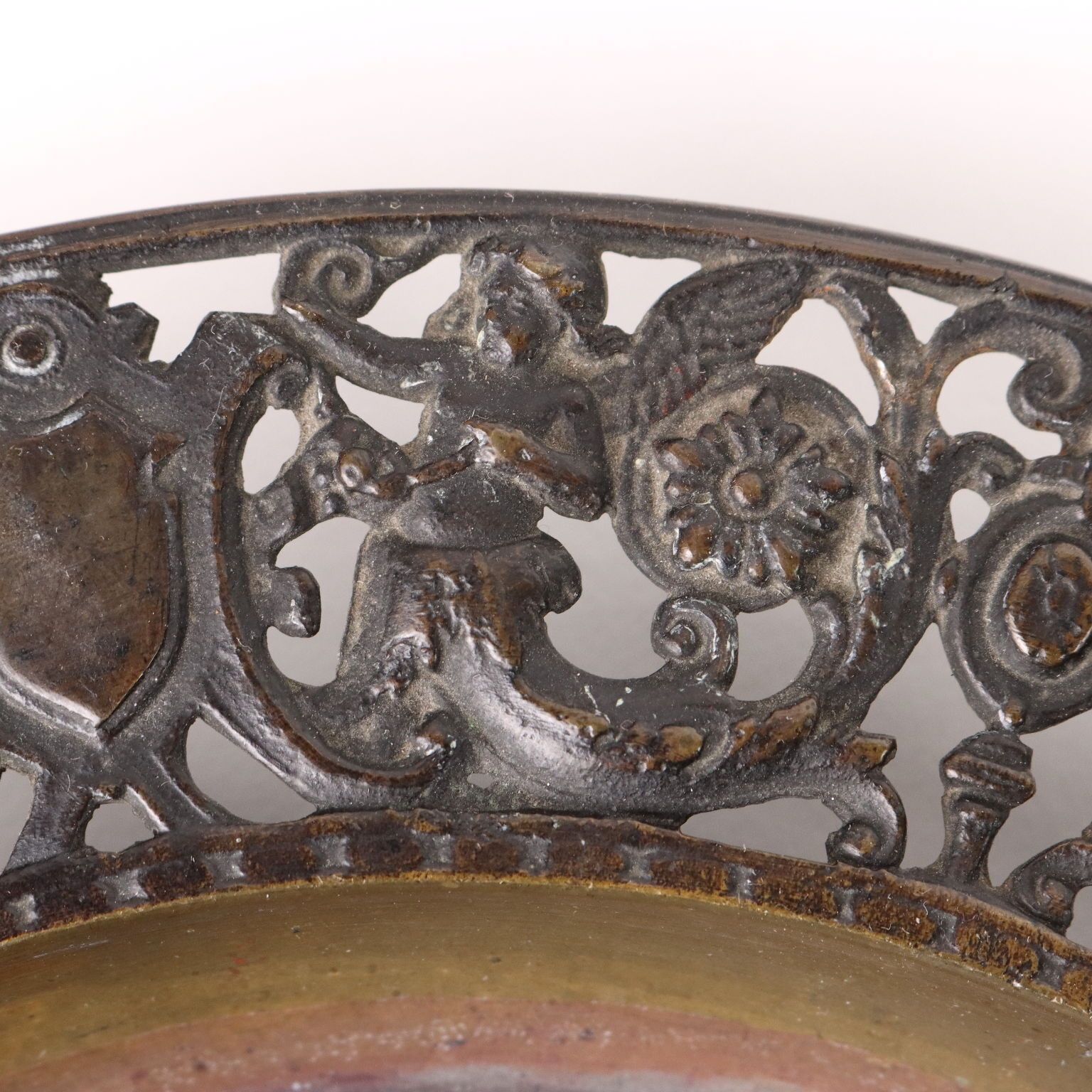 Antique Plate Bronze Antonio Pandiani Italy Late XIX Century photo vinterior