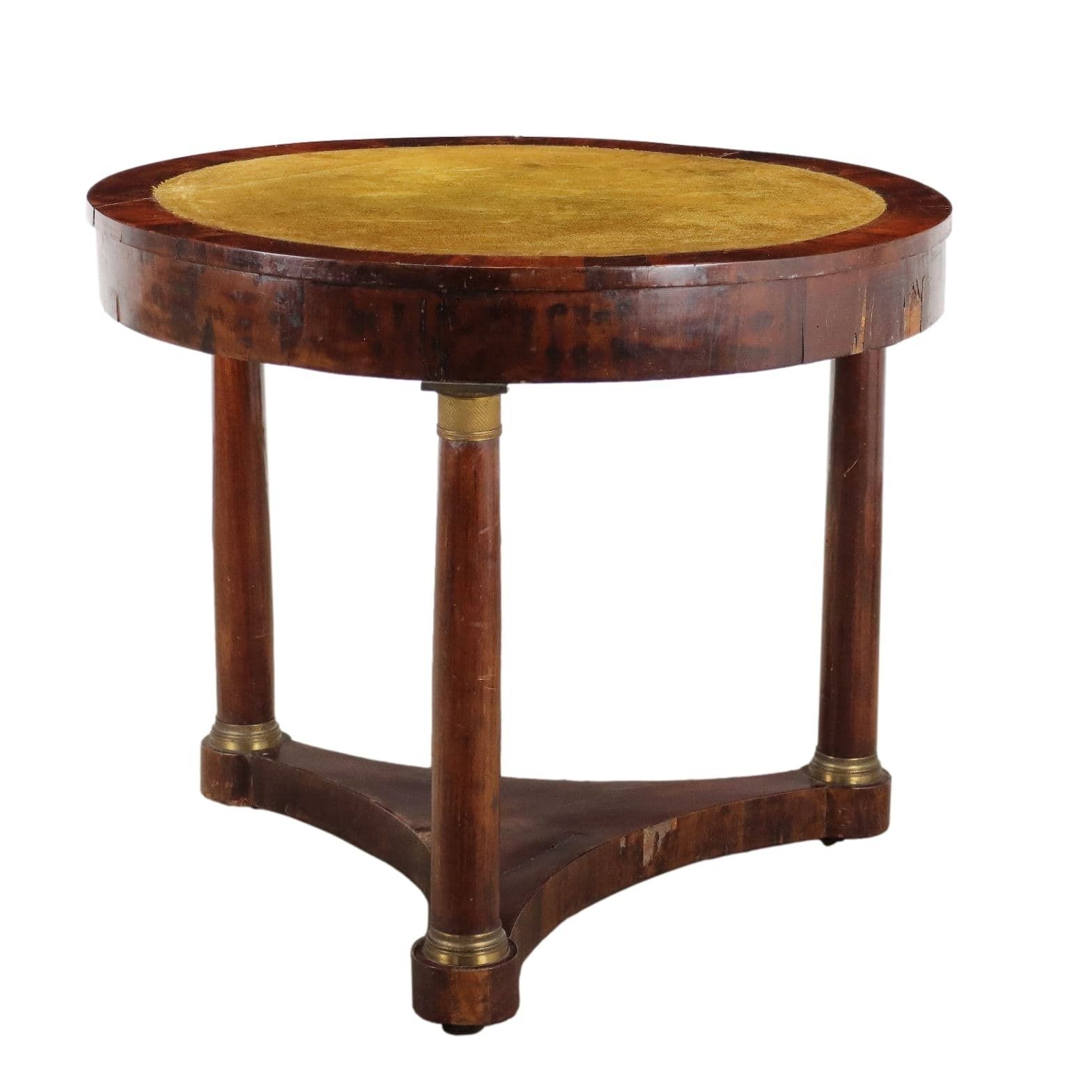 Antique Empire Coffee Table Mahogany Bronze Italy XIX Century