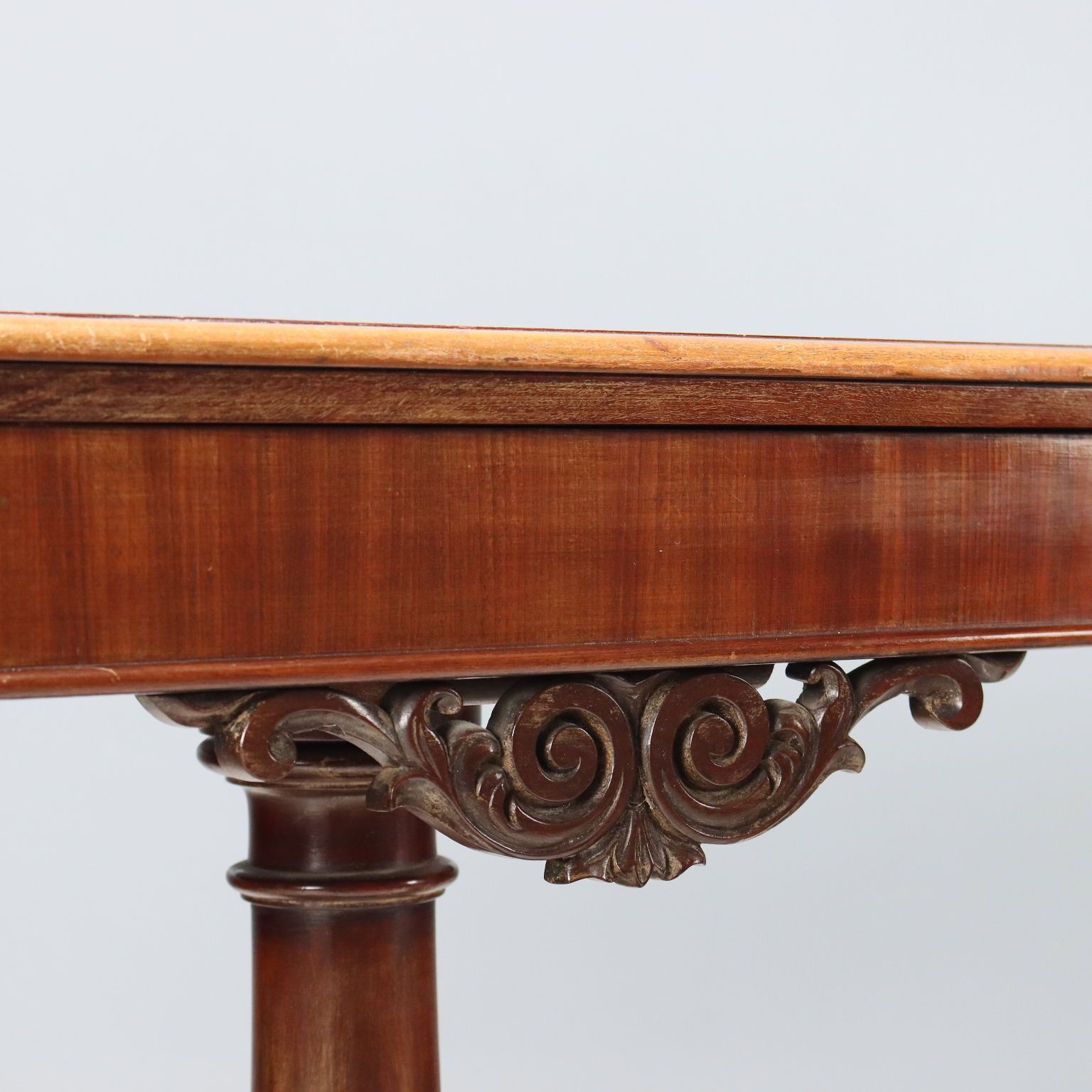 Antique Game Table Louis Philippe Carved Mahogany XIX Century photo vintage