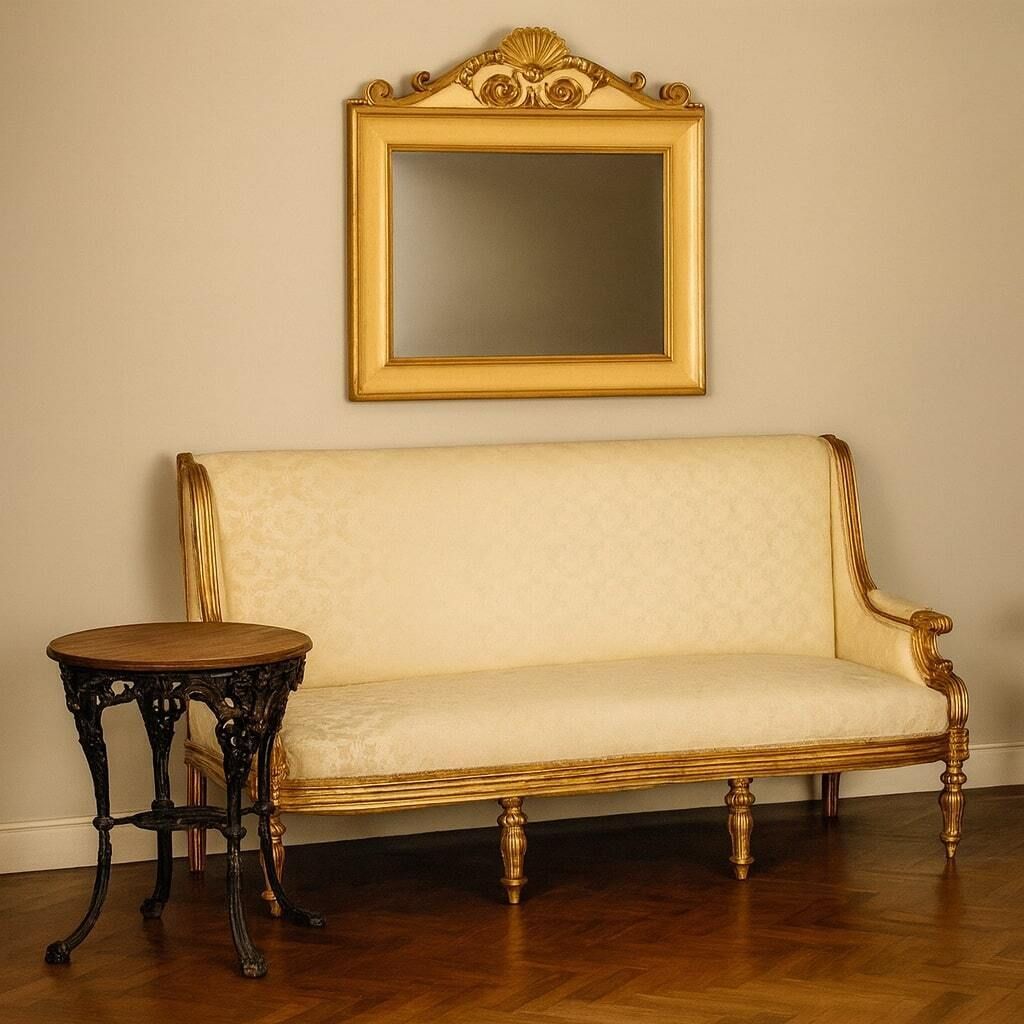 Sofa Neoclassical Style Carved Wood Italy XIX Century photo furniture
