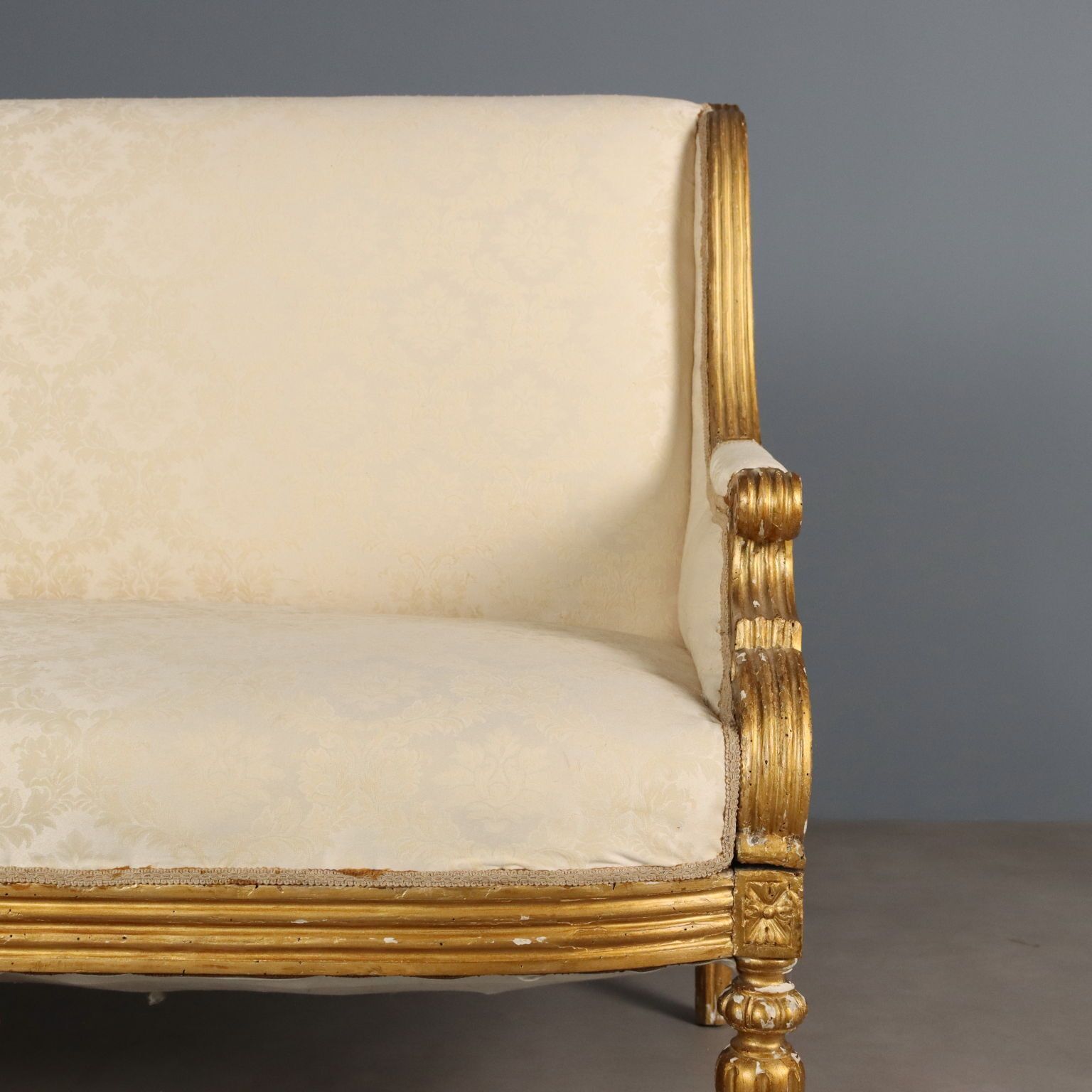 Sofa Neoclassical Style Carved Wood Italy XIX Century photo 1190.0
