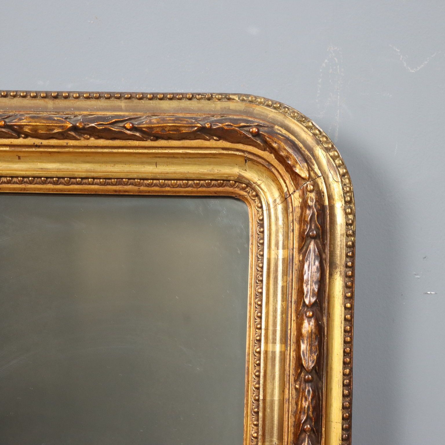 Antique Mirror Carved Gilded Wood Italy Early XX Century photo Home Decor