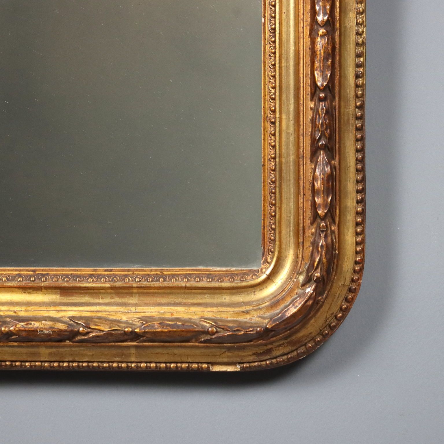 Antique Mirror Carved Gilded Wood Italy Early XX Century photo vinterior