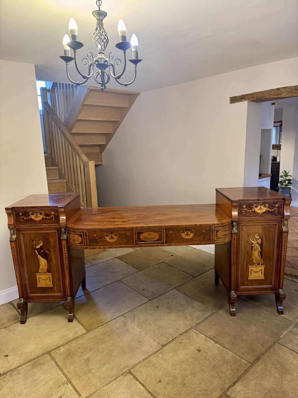 Furniture Outstanding Quality Large George III Mahogany & Satinwood Inlaid Sideboard photo