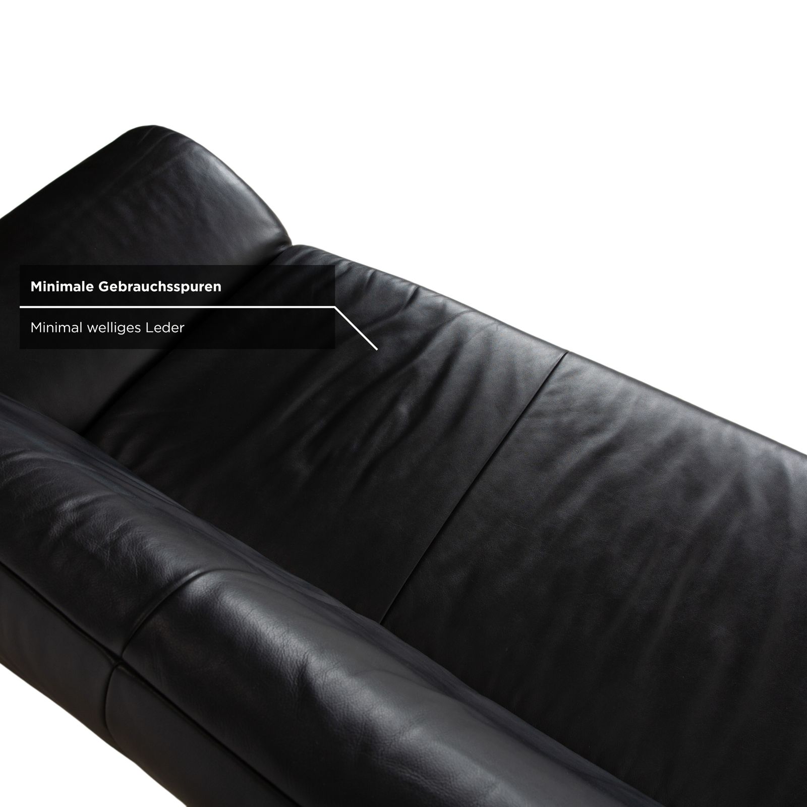 photo furniture Koinor Rossini Driezitsbank Leer, Donkerblauw, Manuele Functie