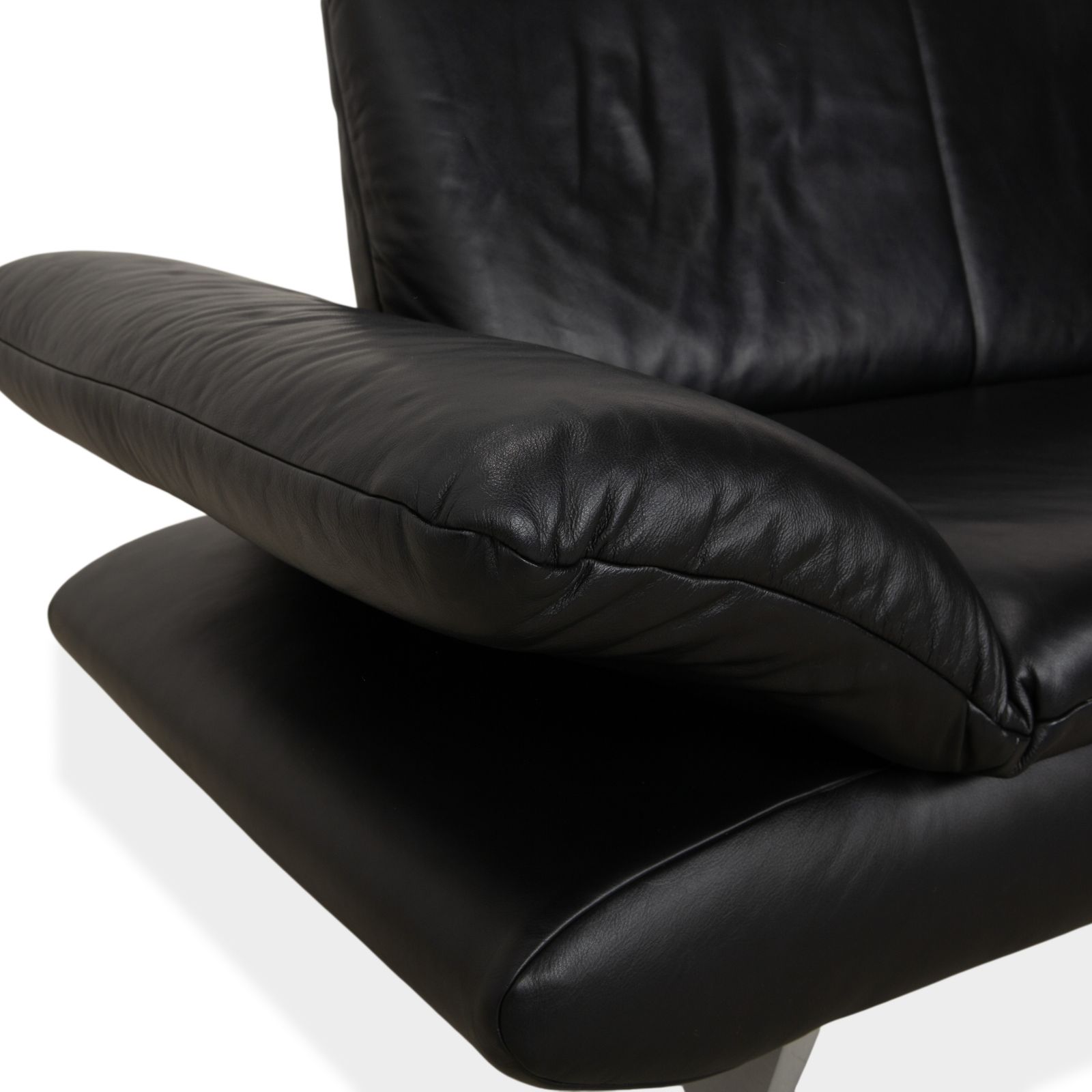 Koinor Rossini Two Seater Leather Sofa Black Manual Function photo 1564.0