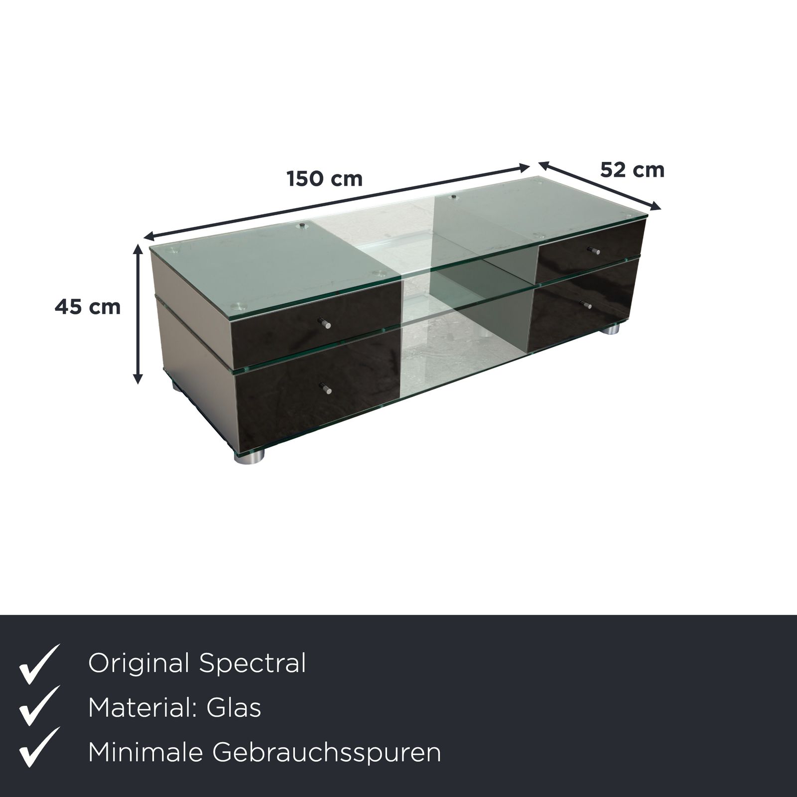 Buffet Spectral CL 1552 en verre noir photo furniture