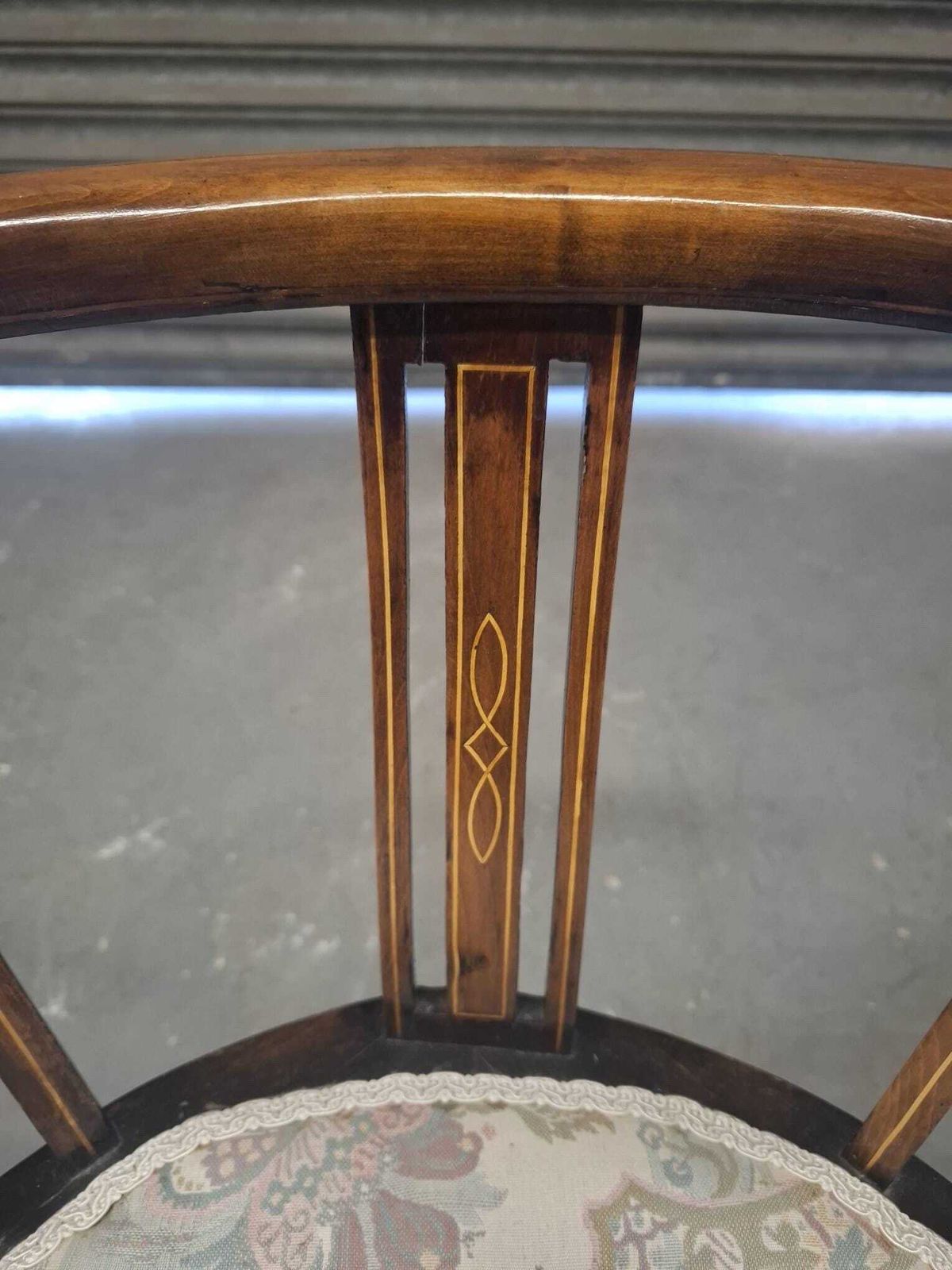 Edwardian Mahogany Inlaid Bedroom Corner Chair photo 107.0