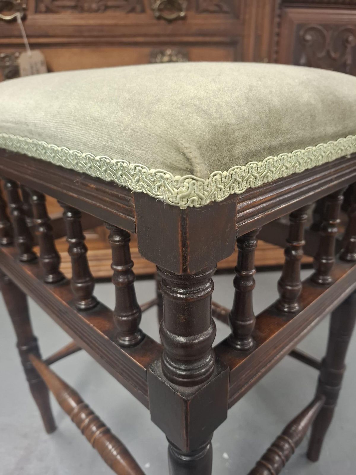 Edwardian Mahogany Spindle And Turned Leg Piano Stool photo for sale