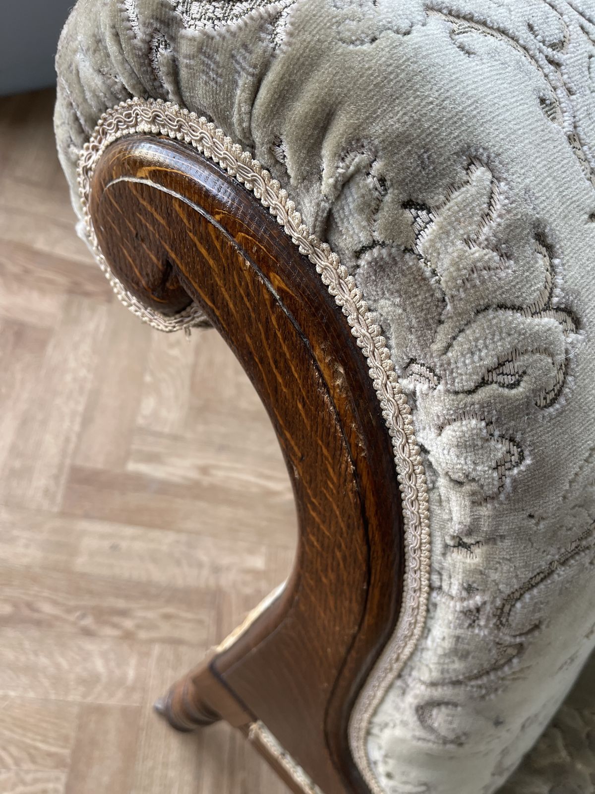 photo vinterior Vintage Antique Edwardian Rare Chaise Longue Daybed Couch