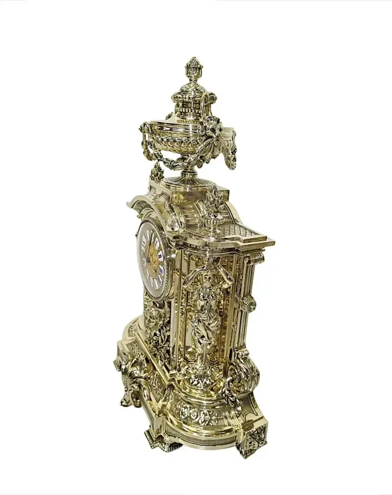 14317.4159 A Very Rare Large 19th Century French Bronze Clock Garniture Set Fully Restored And Polished photo