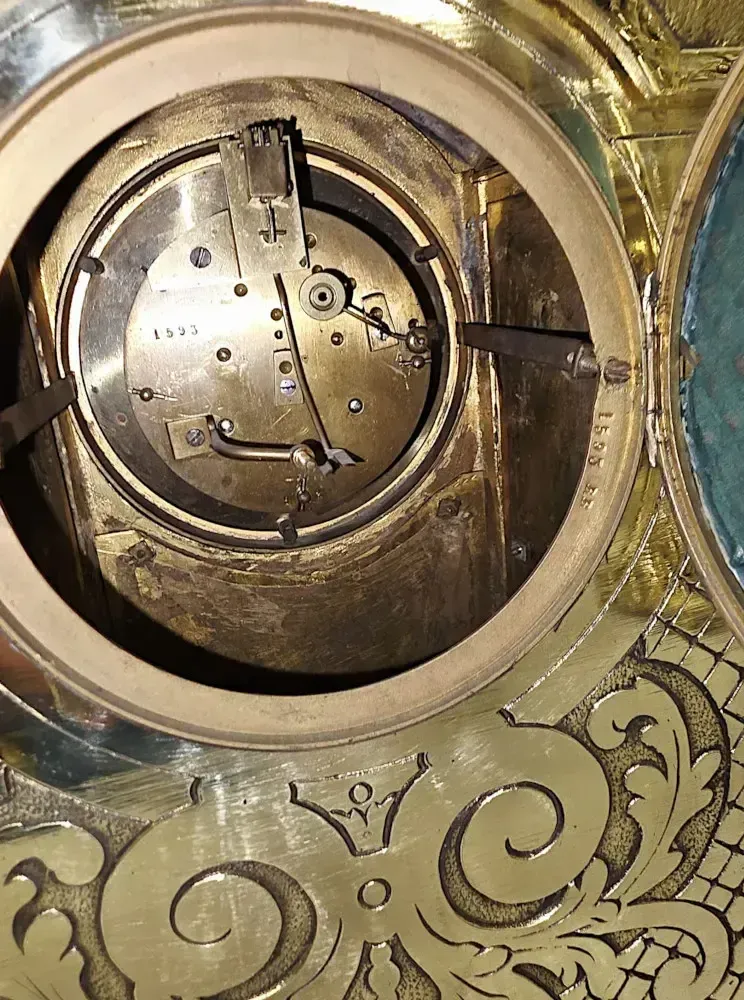 photo buy A Very Rare Large 19th Century French Bronze Clock Garniture Set Fully Restored And Polished