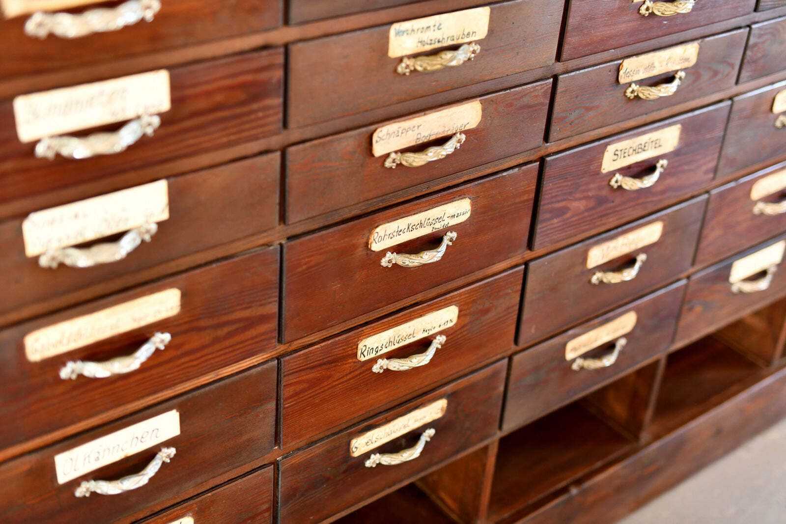 Art Nouveau Ironmongers Drawers Circa 1910 photo vintage