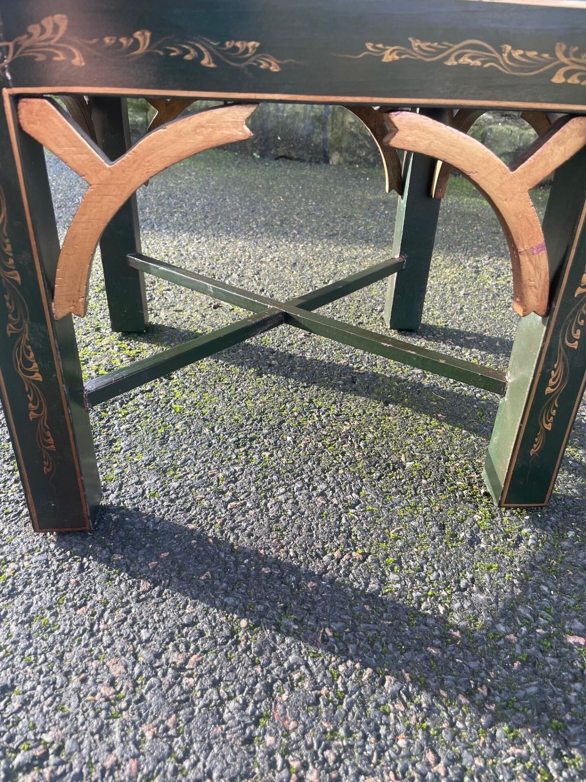 Decorative Green Lacquered Chinoiserie Plant Stand photo vinterior