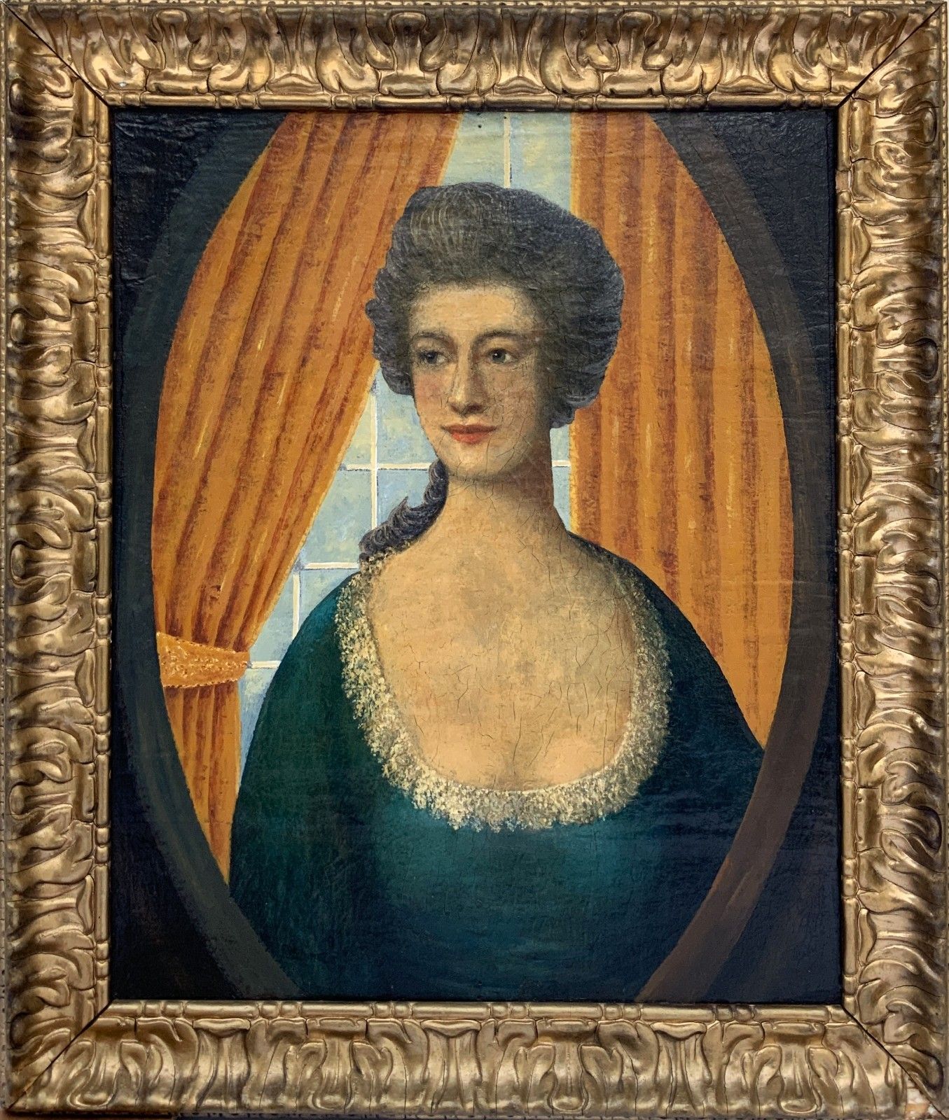 Art 18th Century European School Oil Portrait Painting Of An Elegant Female Beauty photo