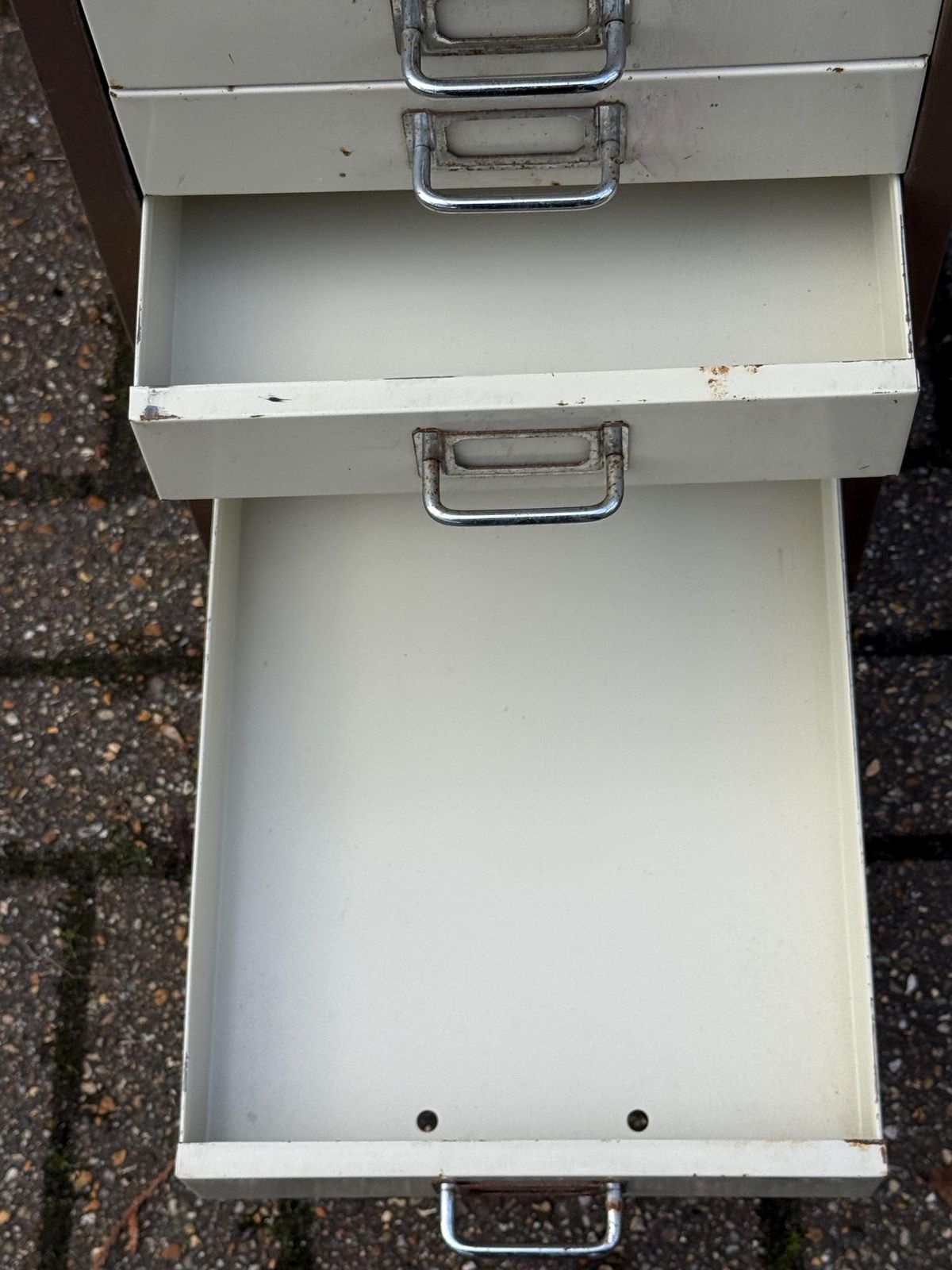 photo for sale Vintage Industrial Metal Drawer Cabinet Filing Unit Mid Century Office Storage Chest   10 Drawer Filing Cabinet