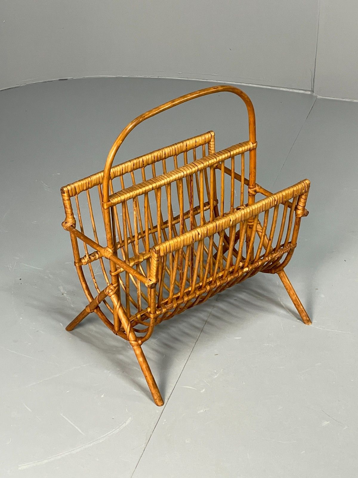 Vintage Bamboo Magazine Rack 1960s Danish Design Retro Eb10827 Mwoo