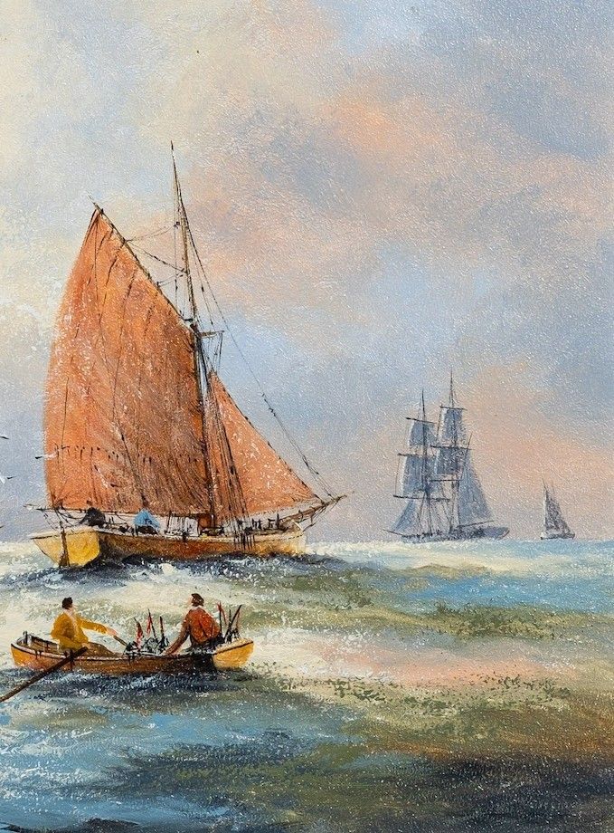 Ken Hammond (British B.1948) Sailing Boats Nautical Seascape Oil Painting photo 425.0