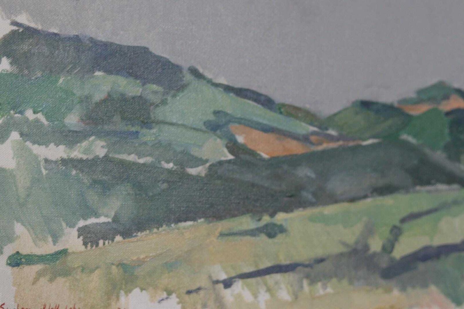 photo buy Original Swedish Oil On Canvas – “Valley” By Gustav Adolf Johansson – Vintage 1972, Framed 45 × 61 Cm (17.7" × 24")
