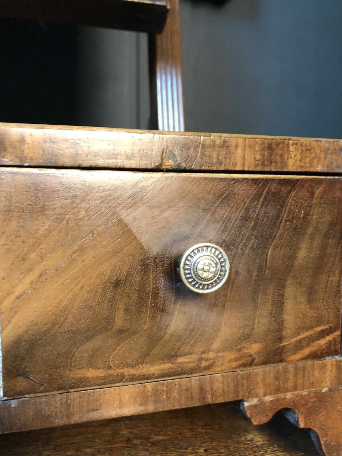 Antique Georgian Regency Period Mahogany Large Toilet Mirror With Drawer And Key photo furniture